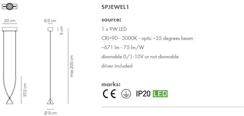 AXOLIGHT Подвесной светильник из нейлона® и переработанного стекла Jewel sun-id-1509847 - Вид №15