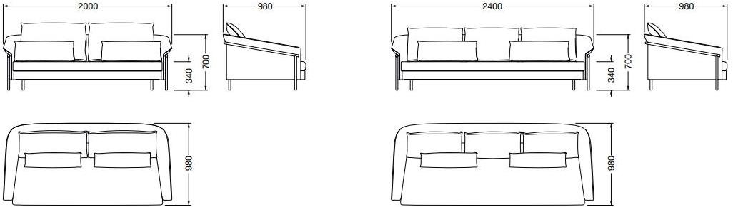 Porro Диван из ткани Kite sun-id-1392635 - Вид №3