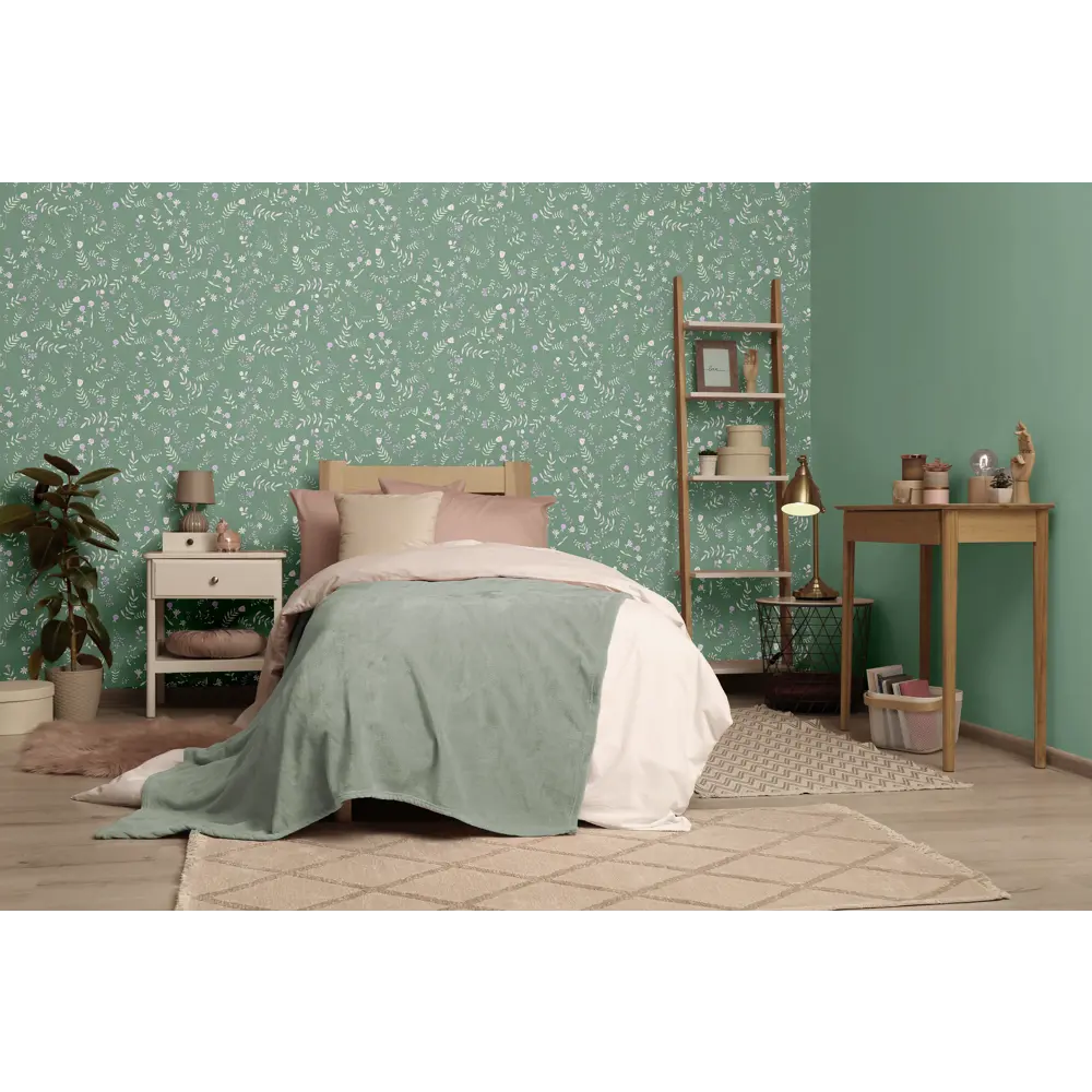 Обои флизелиновые Ateliero Лана 1.06 м зеленые At38209-05 89463150 STLM-2057159 - Вид №4