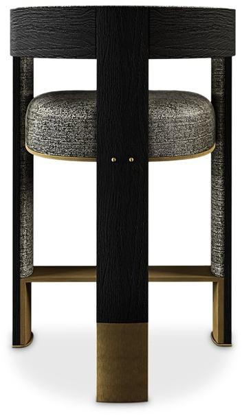 Porustudio Табурет высокий, обитый тканью, с подставкой для ног Brooklyn sun-id-1436909 - Вид №2