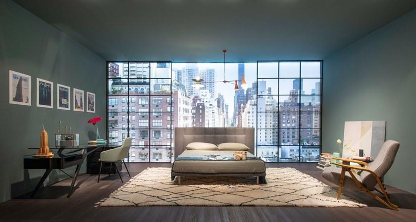 Zanotta Двуспальная кровать с мягким изголовьем из ткани или кожи sun-id-1437889 - Вид №5