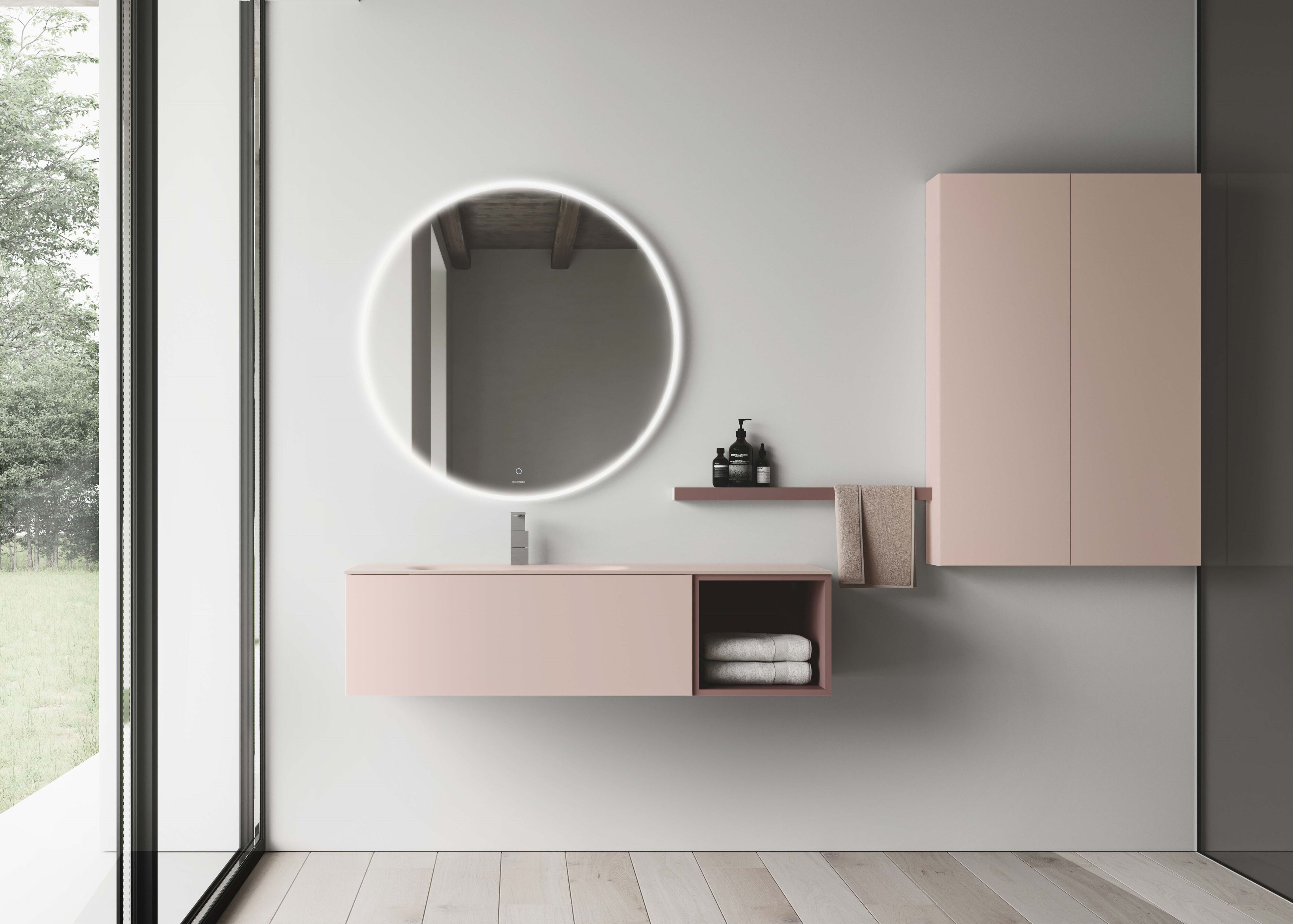 Круглое зеркало со встроенным настенным освещением Ideagroup ECLISSI ARCH-00008886 - Вид №2