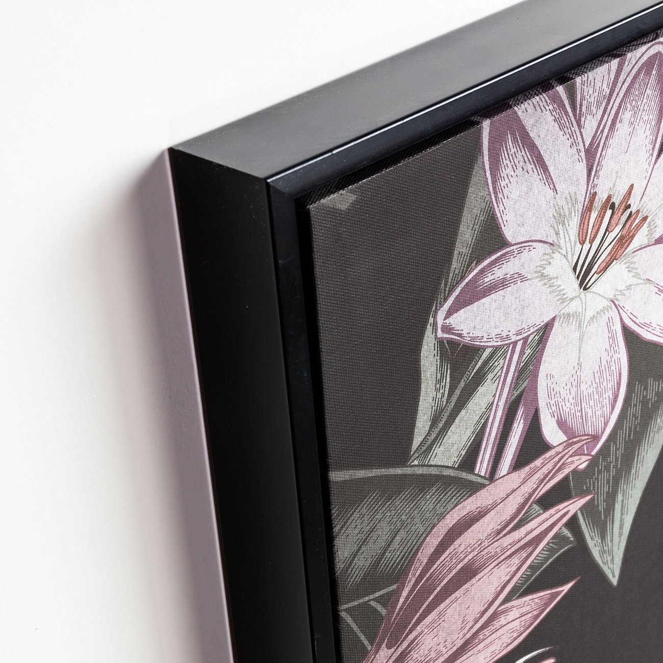 Картина на холсте 90х60 см черная Natures от La Forma LA FORMA NATURES 343087 Розовый;черный;разноцветный  - Вид №1