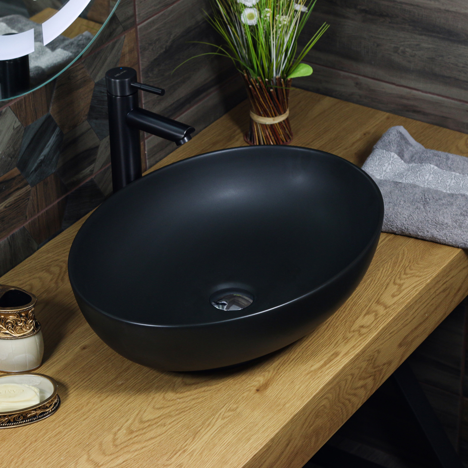 Накладная раковина melana mln-320316mb матовая черная 320316MB-805