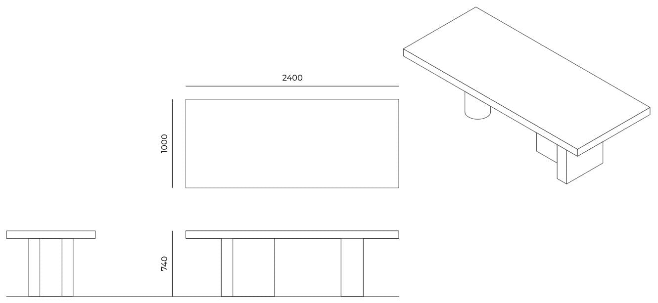 Прямоугольный стол Cimento® Альберони ARCH-00006746 - Вид №4