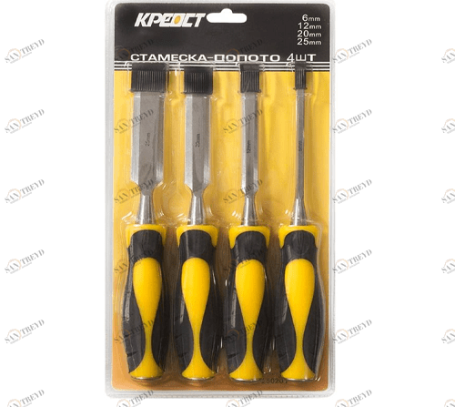 Набор стамесок (плоские) 6-12-20-25мм Креост 12529