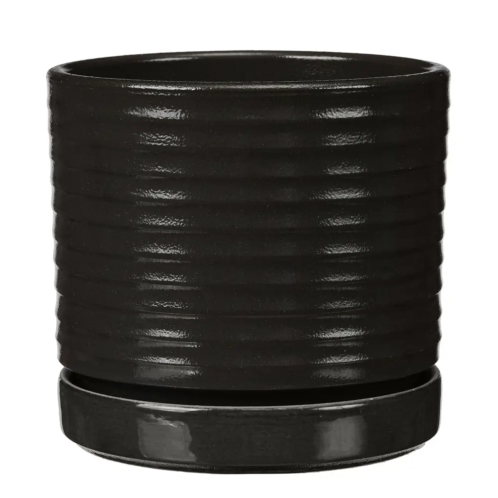 Santreyd Горшок Арабика Цилиндр 3 - керамический кашпо черный глянец 89351723 КС-Ц3-170-15 STLM-0955414