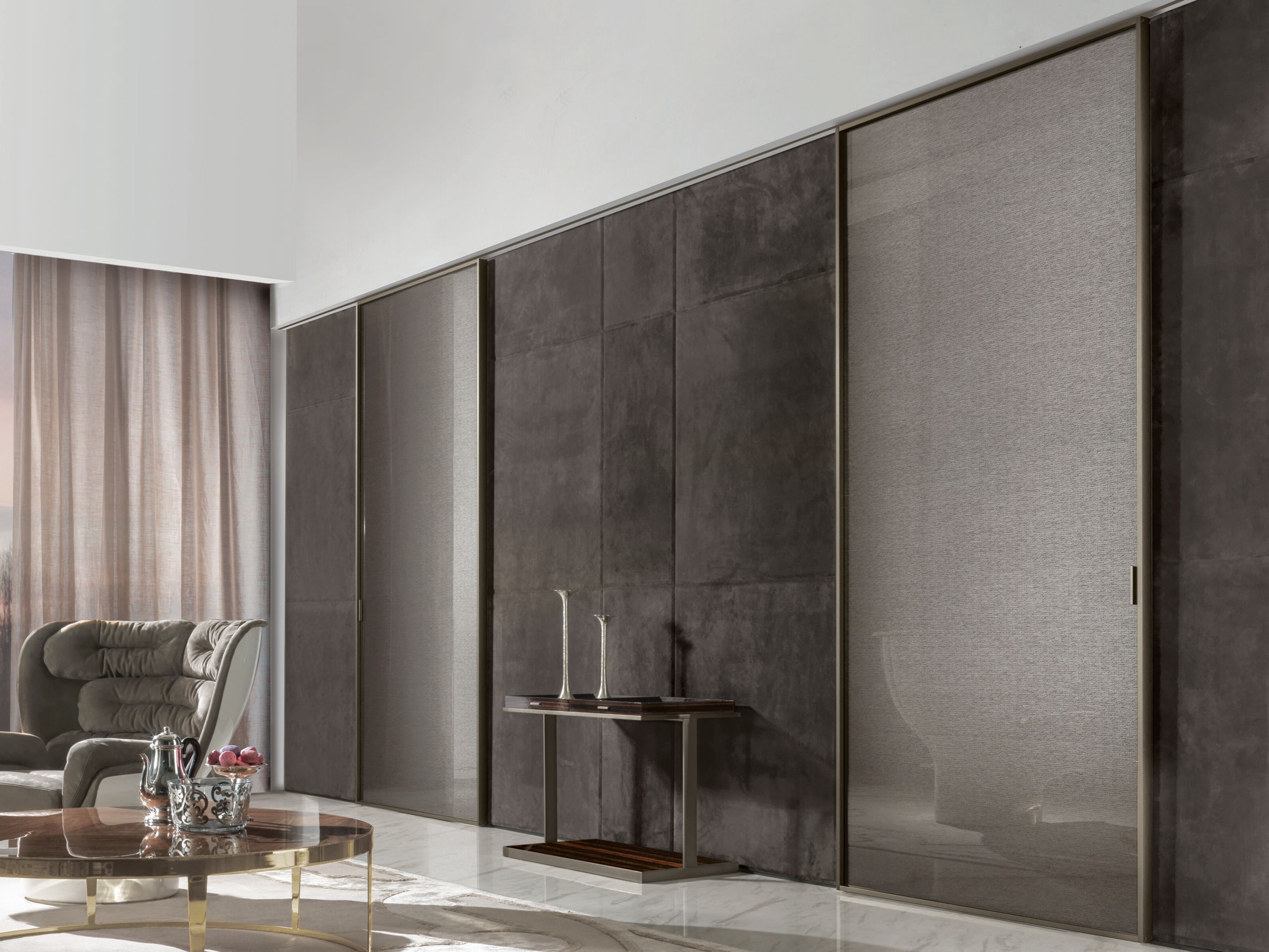 Тканые стеклянные раздвижные двери Longhi Aluminiun Chic-Doors ARCH-00122604