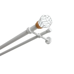 Настенный карниз раздвижной двухрядный Тулис d25/28 200-360 см металл цвет белый