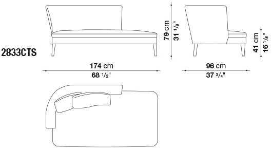 Maxalto Мягкая кушетка из ткани Febo sun-id-1437061 - Вид №8