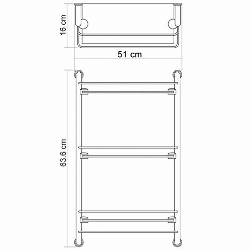 K-2033 Полка стеклянная тройная WasserKRAFT  - Вид №2