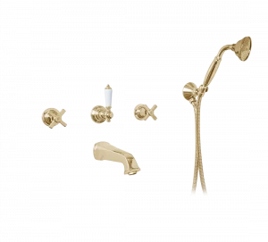 Gentry Home Смеситель для раковины на 3 отверстия Chopin White Incalux GH100928