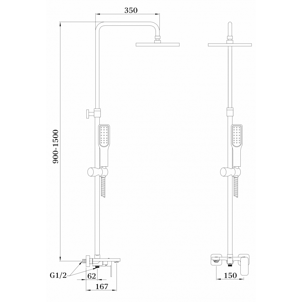 GZ 12062С Душевая система Ganzer Черный Ganzer Германия 13892 - Вид №2