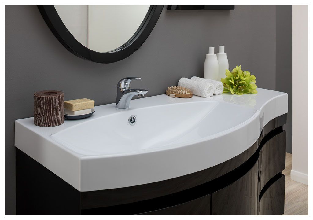 Тумба с раковиной Aquanet Опера 115 L черный (2 дверцы 2 ящика) 0016961200169398 - Вид №6