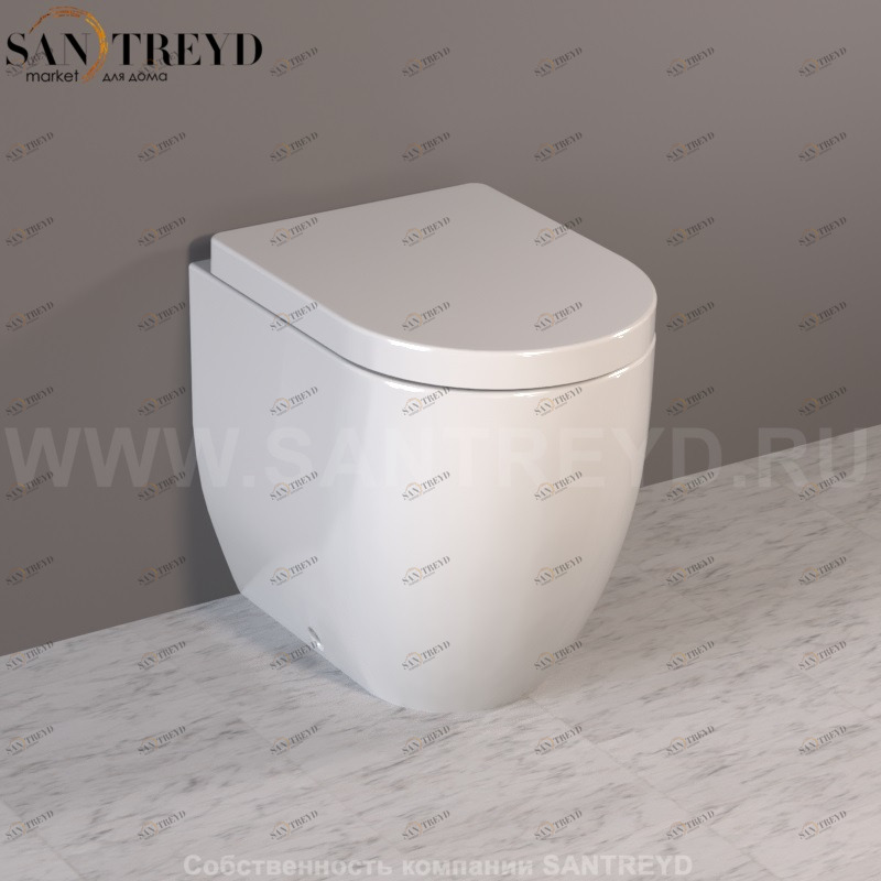 311801 Приставной унитаз напольный Белый Kerasan Flo Италия