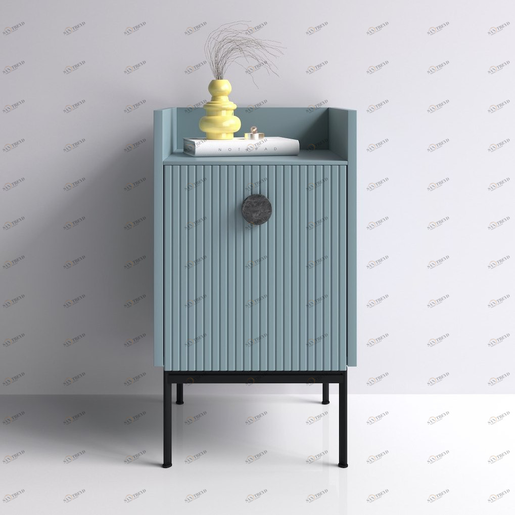 Прикроватная тумбочка голубая 42х40 см Lago BRAGIN DESIGN LIVING 00-3974652 Голубой