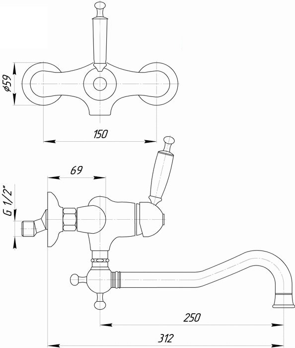 ML.CUC-6340.BI.CRDO Смеситель Migliore Cucina - Вид №1