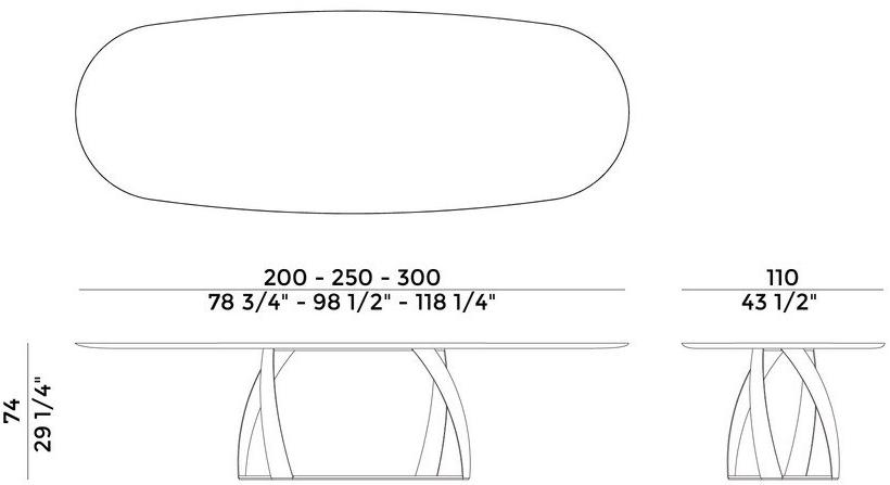 Potocco Овальный мраморный стол Bon bon 770/tg-o - Вид №2