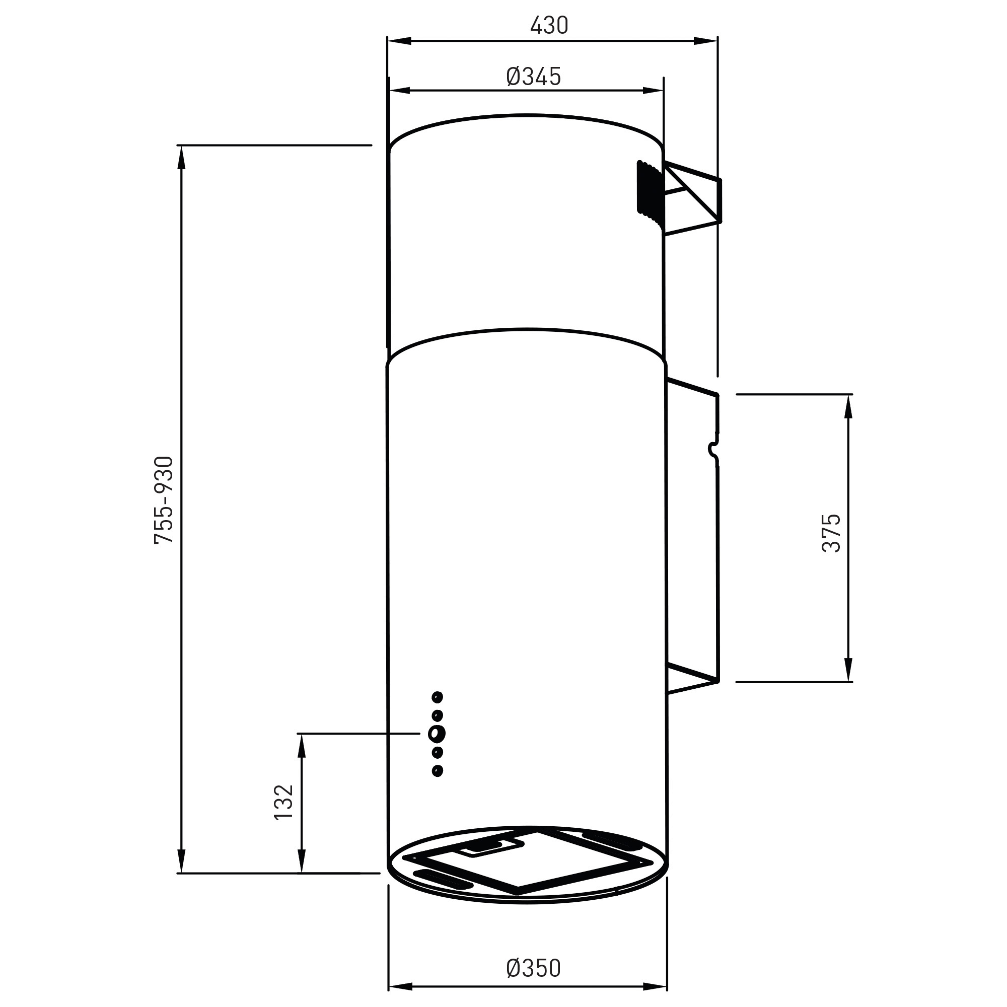 9213500 Вытяжка пристенная Oasis KR-50S серебристый STDN-0055452 - Вид №10