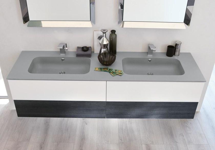 BMT Двойная подвесная тумба под умывальник с зеркалом Sound.tekno sun-id-1422430 - Вид №2