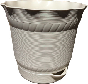 902-2 Горшок д/цветов с поддоном Aquarelle D=14,0 1,0 Л. Кремовый Цветочная коллекция