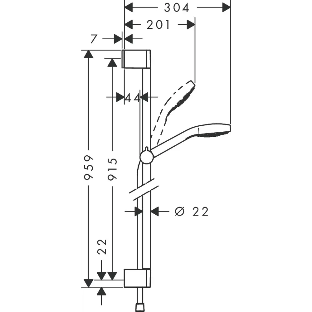 Душевая стойка Hansgrohe Croma Select E Vario 90 см 3 режима 82600625 STLM-2089429 Без серии - Вид №6