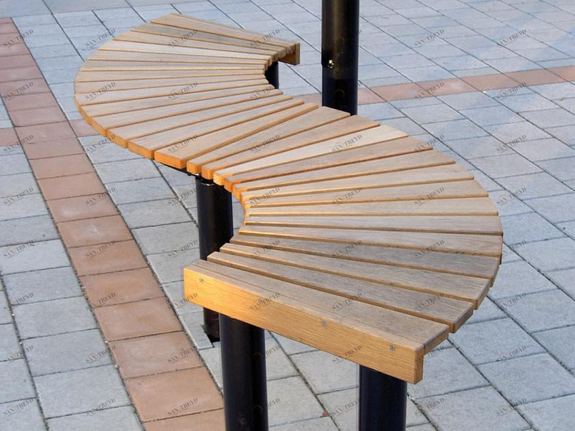 Nola Industrier Изогнутая модульная скамья из дуба sun-id-1347726