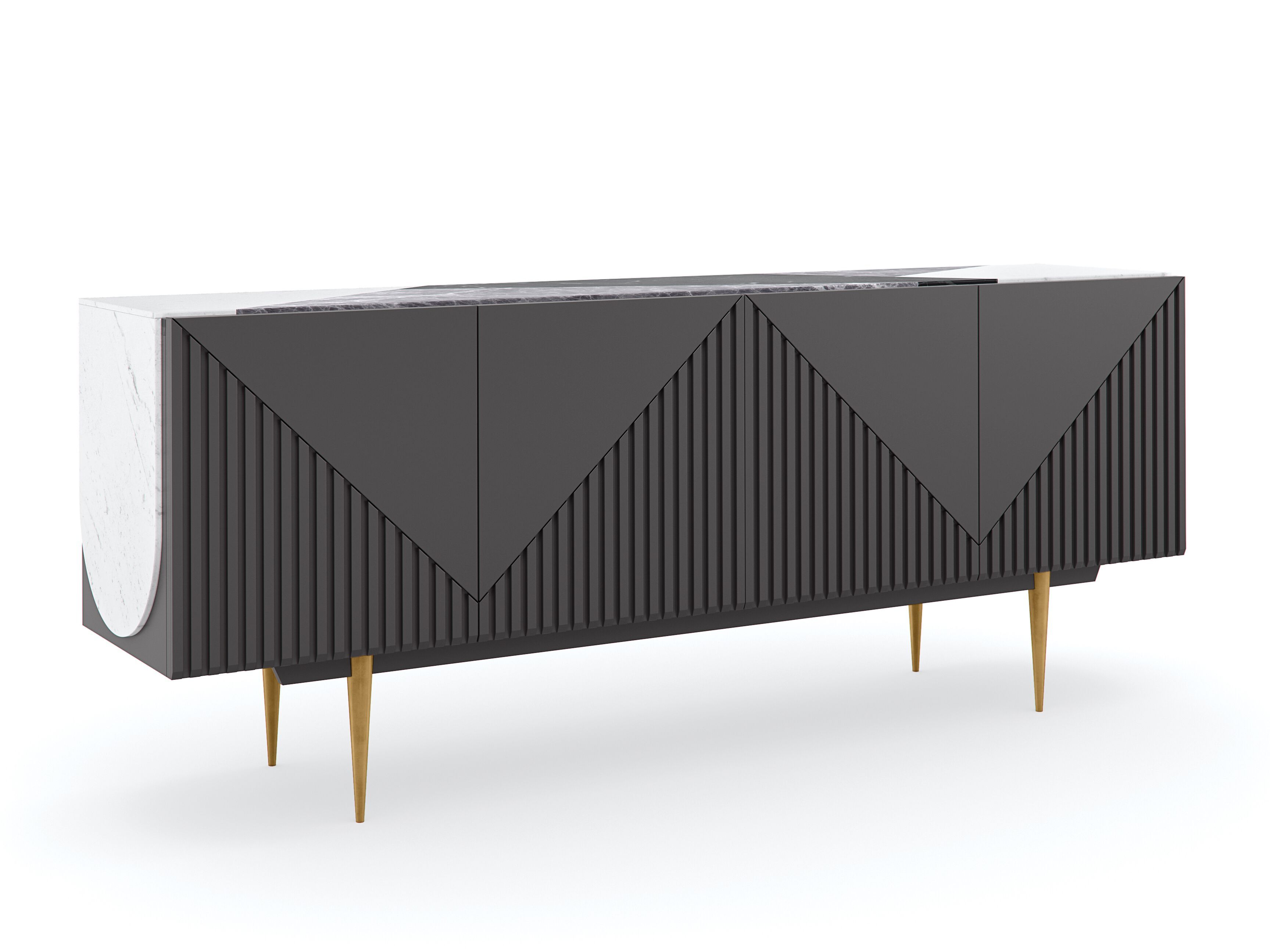 Деревянный шкаф с распашными дверями и каменным верхом Caracole OVER THE EDGE ARCH-00107937