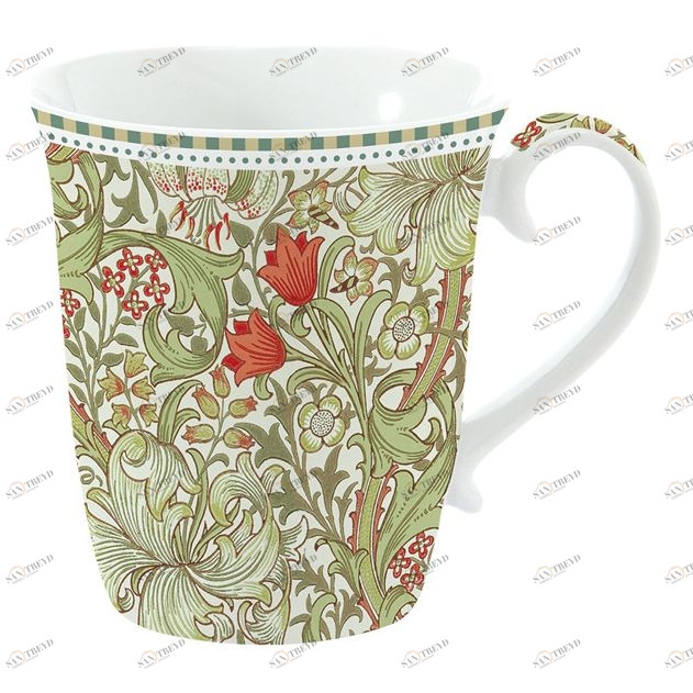 Кружка фарфоровая 0,275 л зеленая "Уильям Моррис" EASY LIFE УИЛЬЯМ МОРРИС 00-3946496 Зеленый 