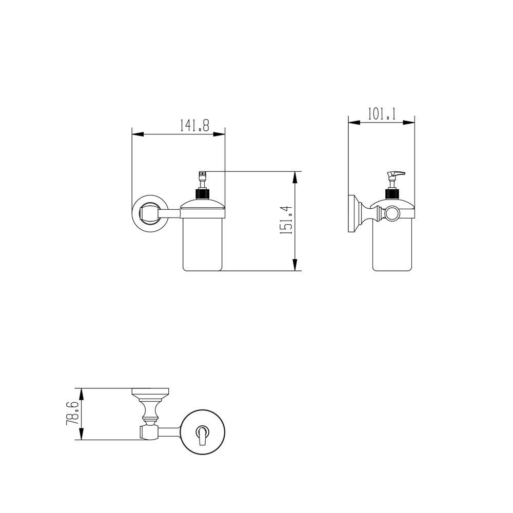 RB52012 Дозатор для мыла стеклянный Raiber  - Вид №1