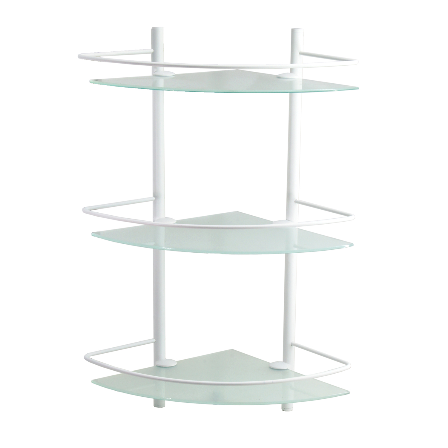 K-3133WHITE Полка стеклянная тройная угловая WasserKRAFT 