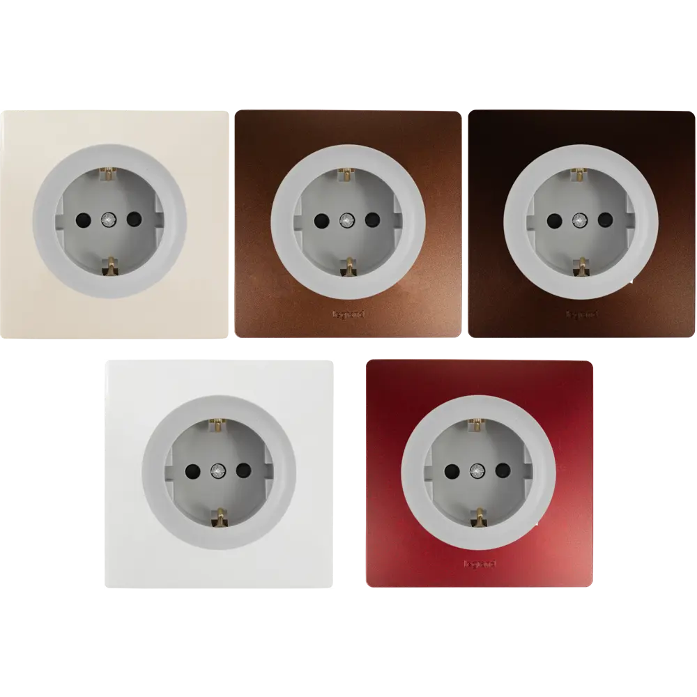 Розетка встраиваемая Onekey Florence с заземлением со шторками цвет серый ONEKEYELECTRO STLM-2084646 - Вид №2