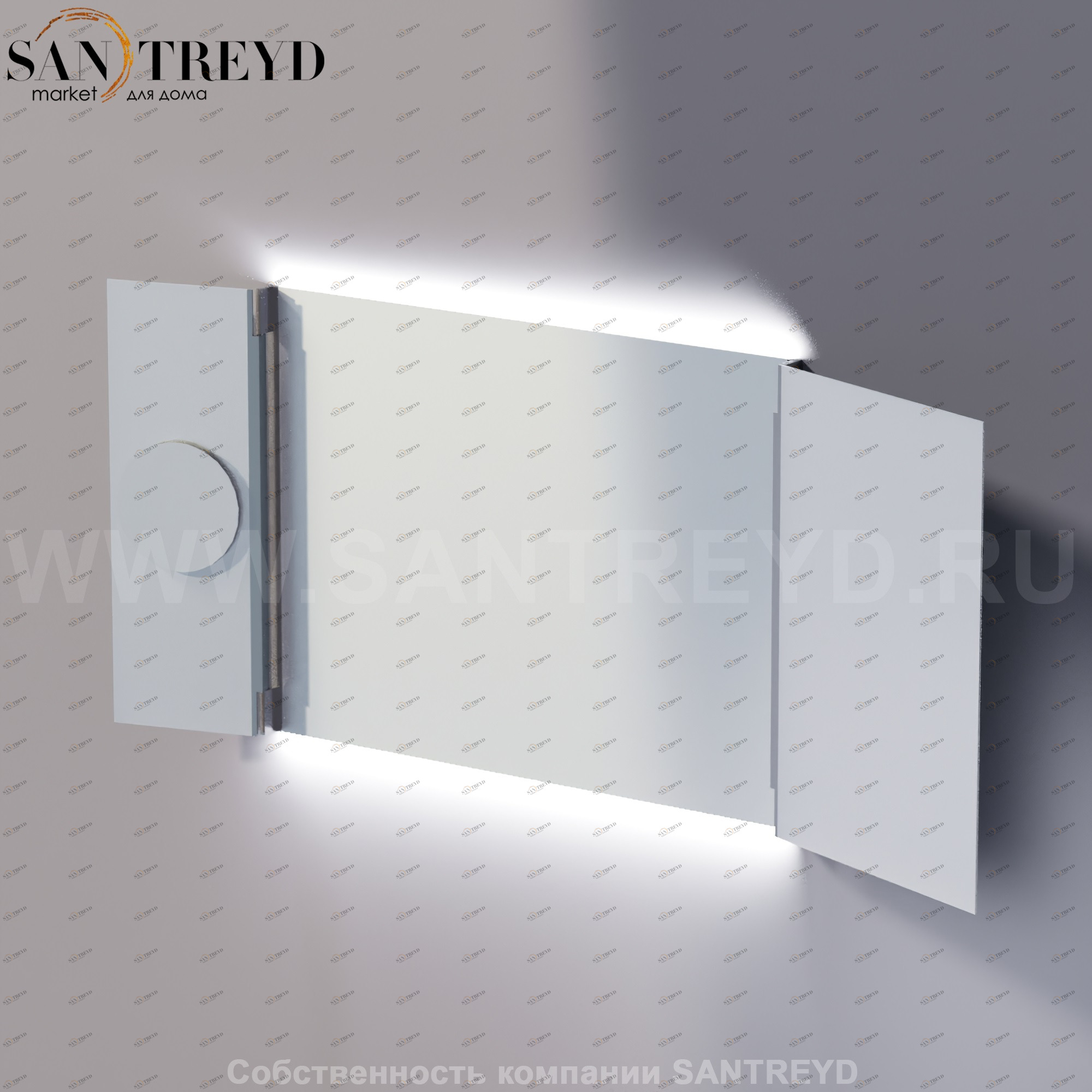 Agape NARCISO Прямоугольное модульное зеркало с LED подсветкой: длина 140 см, высота 60 см ANAR080204LH