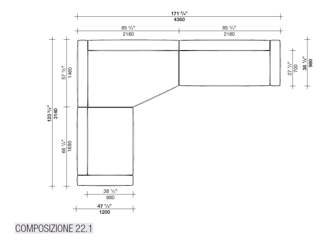 Секционный диван из ткани Lema SNAP ARCH-00147146 - Вид №27