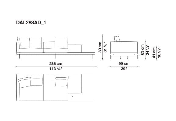 3-местный тканевый диван с полуостровом B&B Italia док ARCH-00061121 - Вид №197