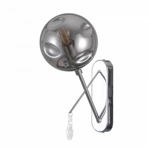 Бра со стеклянным плафоном дымчатое "Юнас" 4029/1W-CR-SY LUMIEN HALL ЮНАС 00-3929743 Серый