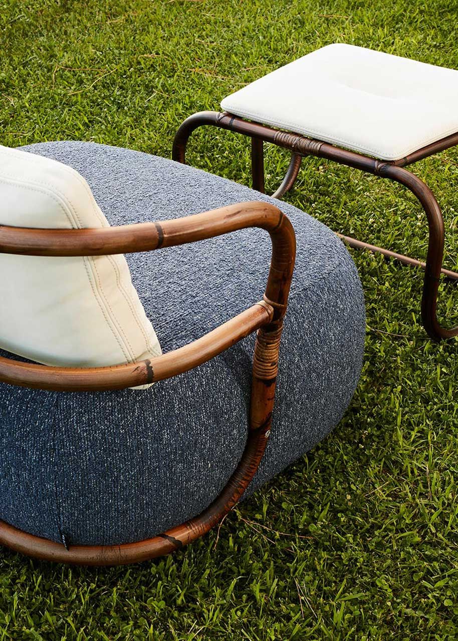 Прямоугольная Садовая подставка для ног из красного дерева и ткани Exteta Loro Piana Interiors, The Delight Chairs by Exteta ARCH-00077170 - Вид №8