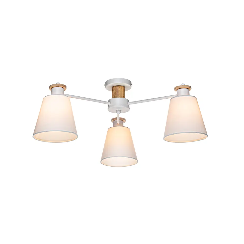Люстра потолочная Lamplandia Textile L1495, 3 лампы, 12 м², цвет белый/серый STLM-2047398 - Вид №1