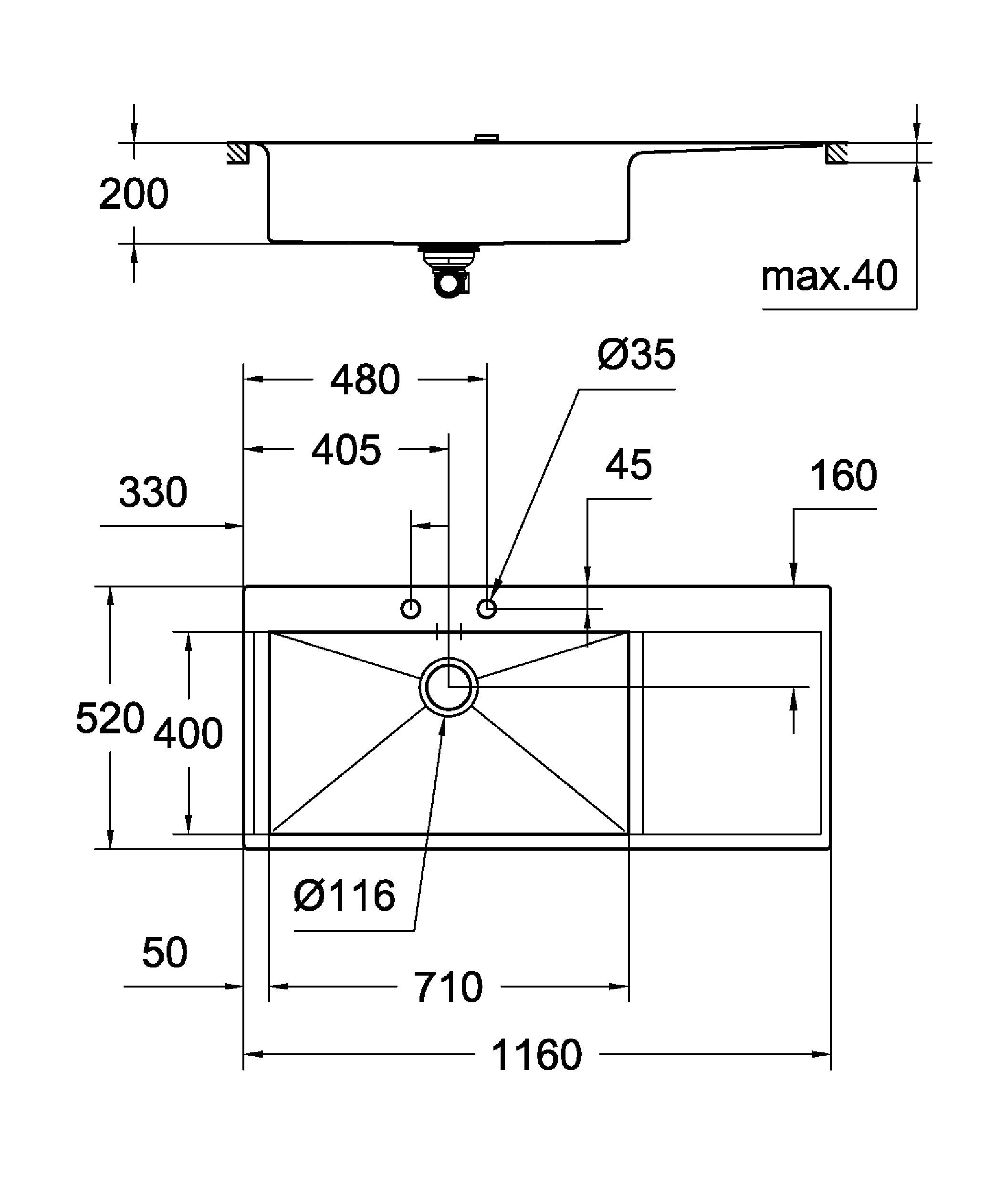 31581SD0 Мойка кухонная овальная Grohe Spare Parts - Вид №1