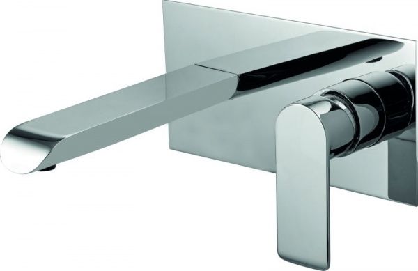 13057-084 Mariner Magica, однорыч. смеситель из стены для рак. с дон. клап. "click clack", цвет чёрный матовый 