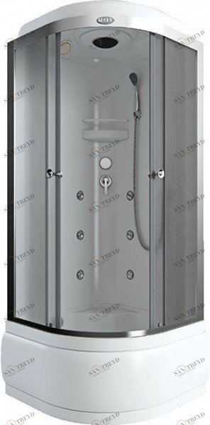 Душевая кабина Arcus AS-113 (100х100) (высок поддон +пластик стенка) мат. стекло (3 части) 0606 AS-113 ECOSTYLLE 133114