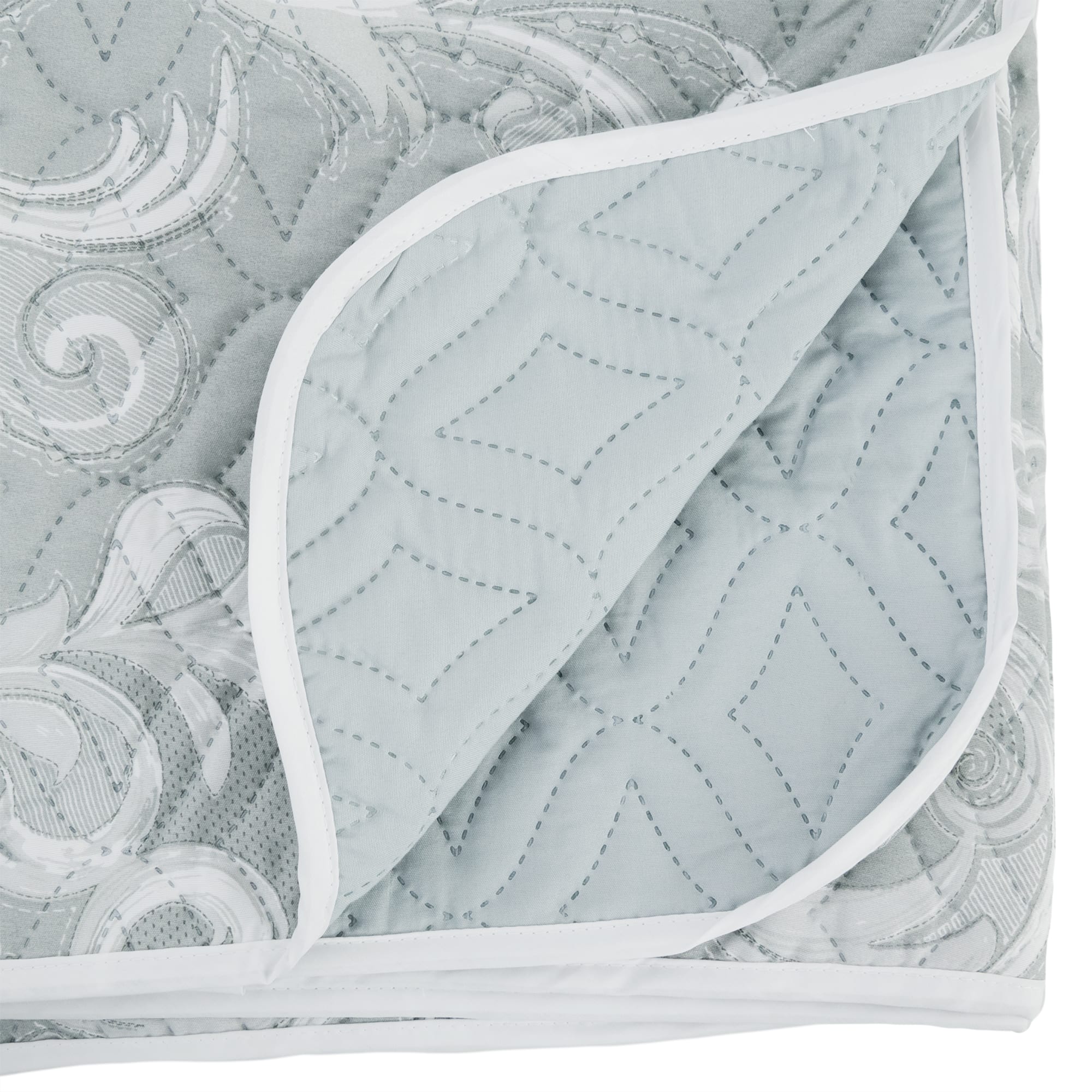 82614715 Покрывало Milena, 200x220 см, полисатин стёганый, цвет серебристый романтика Santreyd  - Вид №2