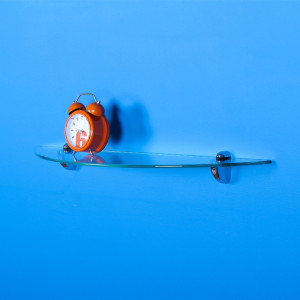 Стеклянная полка Полулуна с кронштейнами, комплект , 600х150х6 мм, матовый LJPS0306 Public Steel Россия