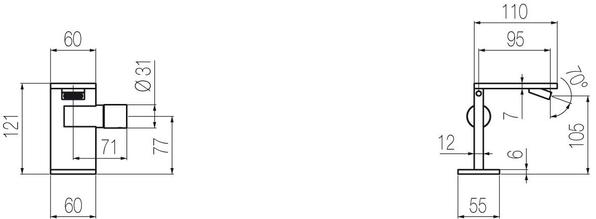 Radomonte Смеситель для биде, нержавеющая сталь, столешница, без слива Aico Aic4 - Вид №4