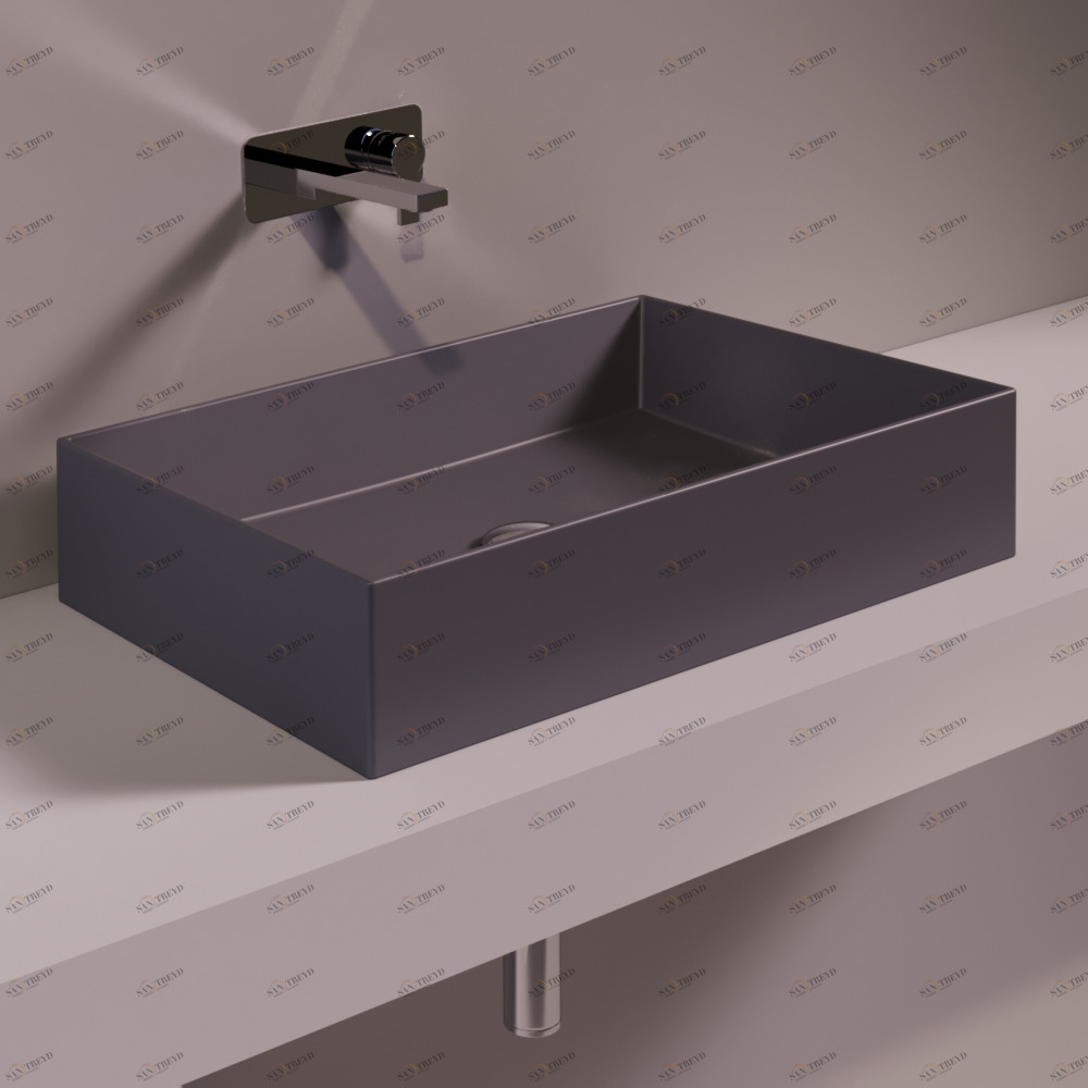 AG60ANTRACITEMATT Накладная раковина на столешницу  прямоугольная Simas Agile