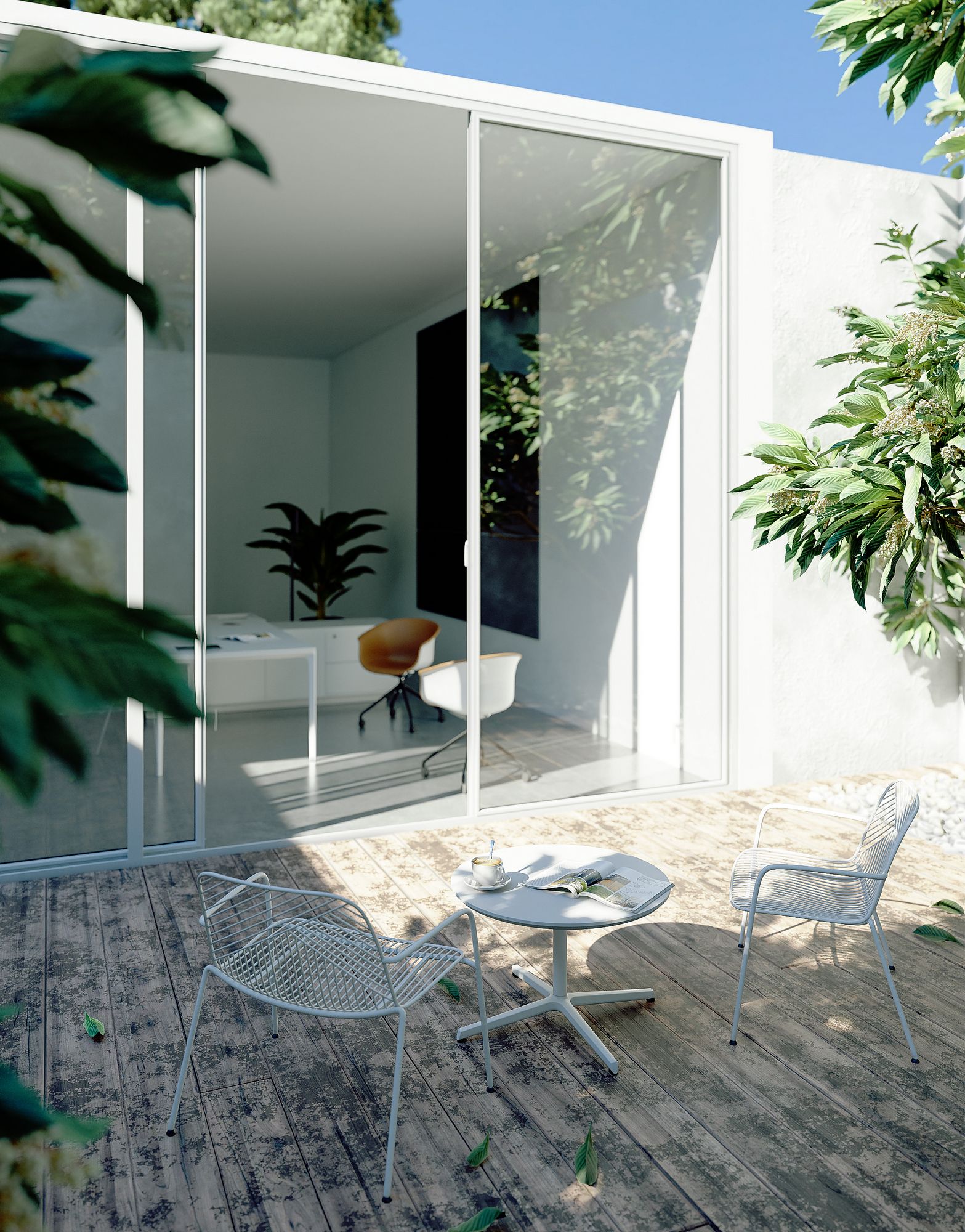 Алюминиевый и деревянный угловой рабочий стол с ящиками Grado Design DADA ARCH-00086716 - Вид №9