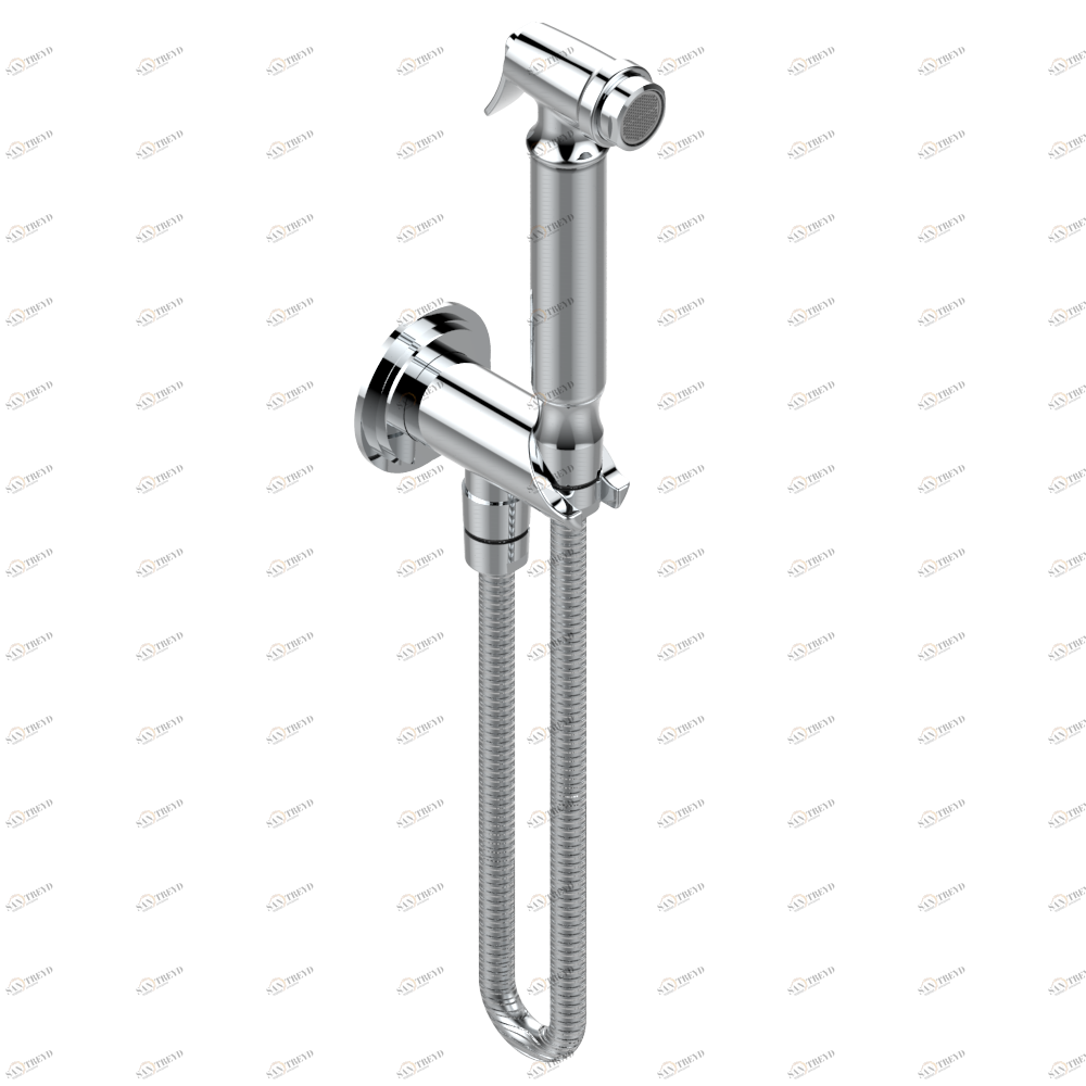 G2S-5840/9 Комплект для гигиенического душа: лейка с клапаном, усиленный шланг 1,25м и вывод для шланга со встроенным защитным остановом Thg-paris Frivole с рукоятками Хром G2S 5840/9 A02 CAT.A