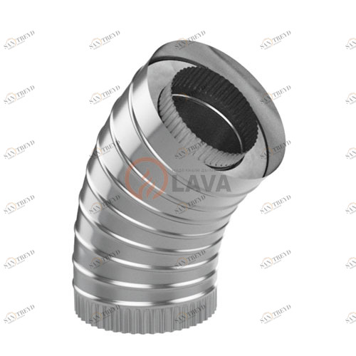 Сэндвич-отвод LAVA 150/220, угол 45*, нерж. 439 (0,5)/439 (0,5) 3244