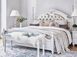 Arrediorg.it® Кровать King size из дерева с тафтинговым изголовьем Princess