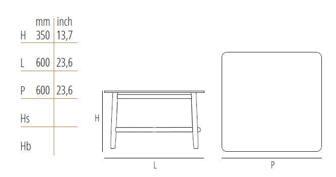 Квадратный мраморный журнальный столик Wiener GTV Design Single Curve ARCH-00076773 - Вид №4